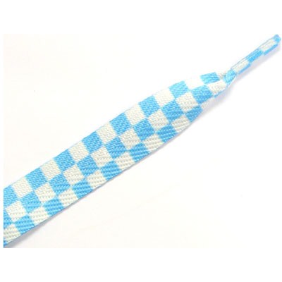 11404 Checker White/Sky Blue Thick Laces
