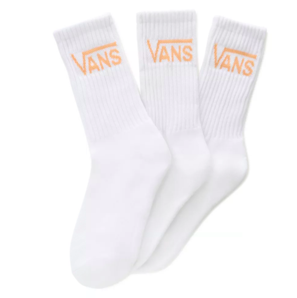 Vans Women's Classic Crew Socks 3 Pack - White/Coral Sands