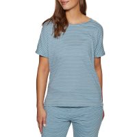 People Tree Stripe Pyjama Tee Womens Nightwear - Blue