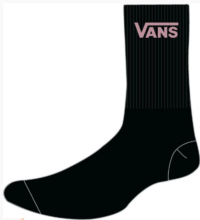 Vans Classic Womens Crew 3 Pack Socks - Black/Pink