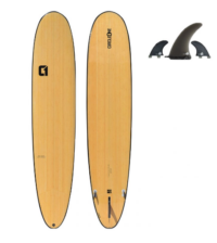 Circle One Bamboo 9ft Pin Tail Longboard Surfboard - Brown