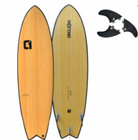Circle One Bamboo Wing Swallow Tail Surfboard - Bamboo-6ft 6