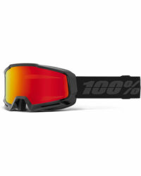 100% Essentail BlackHIPER VermillionL Mirror Goggles - Essentail Black