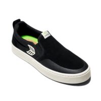 Cariuma Slip On Skate Pro Shoes - Black Suede & Ivory Logo -  EU 41.5