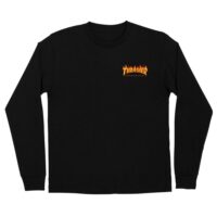 Santa Cruz x Thrasher Flame Dot Long Sleeve Mens T-Shirt - Black-