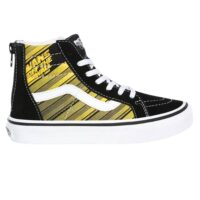 Vans Youth Kids Sk8-Hi Zip Racers Edge Shoes - Black/Yellow Chrome
