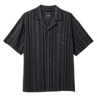 Brixton Bunker Seersucker Short Sleeve Shirt - Black/Charcoal
