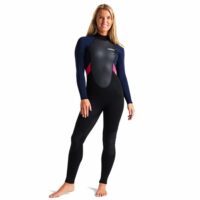 C-Skins Element 3/2mm Back Zip Wetsuit - Black Slate & Coral Short
