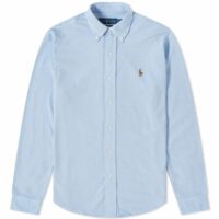 Polo Ralph Lauren Men's Button Down Oxford Pique Shirt Harbour Island Blue