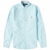 Polo Ralph Lauren Men's Slim Fit Button Down Oxford Shirt Aegean Blue