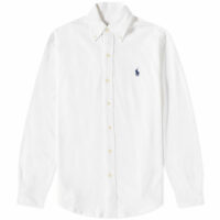 Polo Ralph Lauren Men's Slim Fit Button Down Pique Shirt White