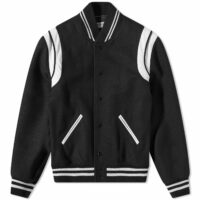 Saint Laurent Men's Classic Wool Teddy Jacket Black/White
