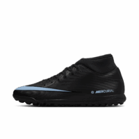 Nike Mercurial Superfly 10 Club Turf High-Top Football Shoes - Black