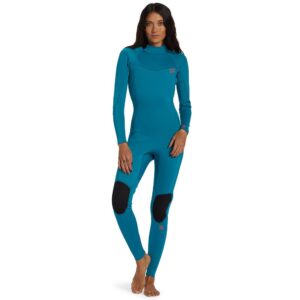 Billabong Foil 3/2 Mm Woman Long Sleeve Back Zip Neoprene Suit Blue S