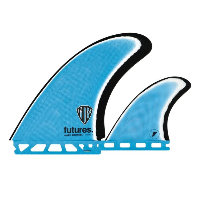 Futures MR Fibreglass Twin +1 Surfboard Fins - Blue/White/Black